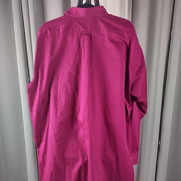 Izod Men's Magenta Cotton Blend Twill Dress Shirt Size 18.5 Tall (35/36) - Picture 4 of 13